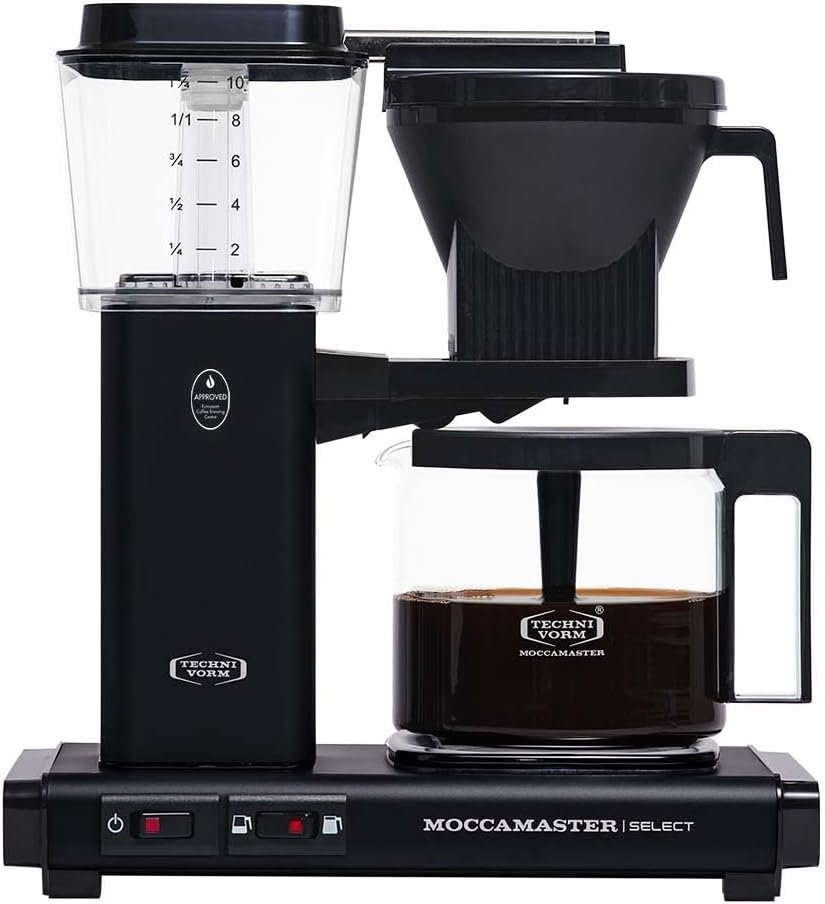 Moccamaster KBG Select : cafetière filtre haut de gamme avec sélecteur demi / pleine carafe