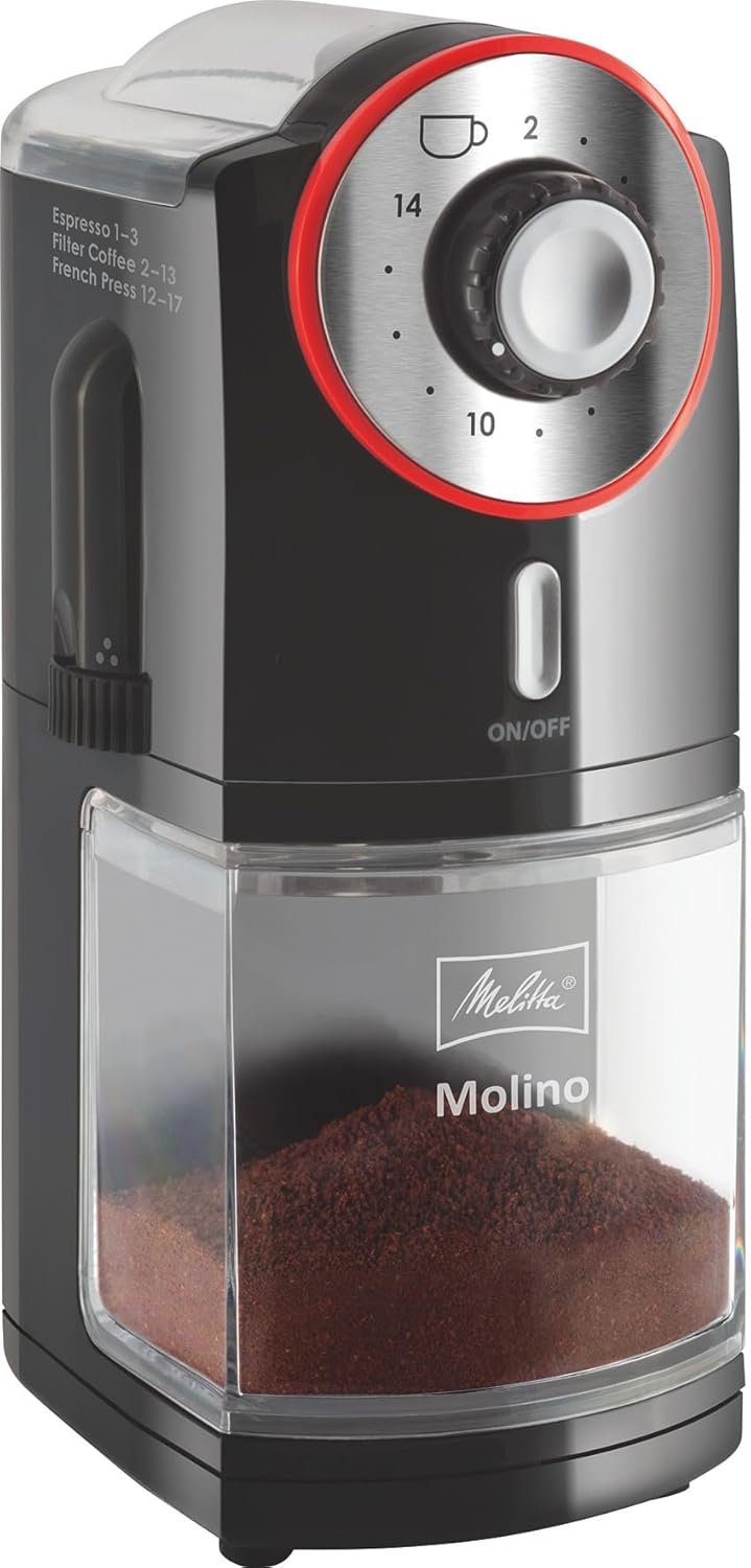 Melitta Molino 1019-01 : moulin à café électrique abordable pour bien débuter avec le café en grains