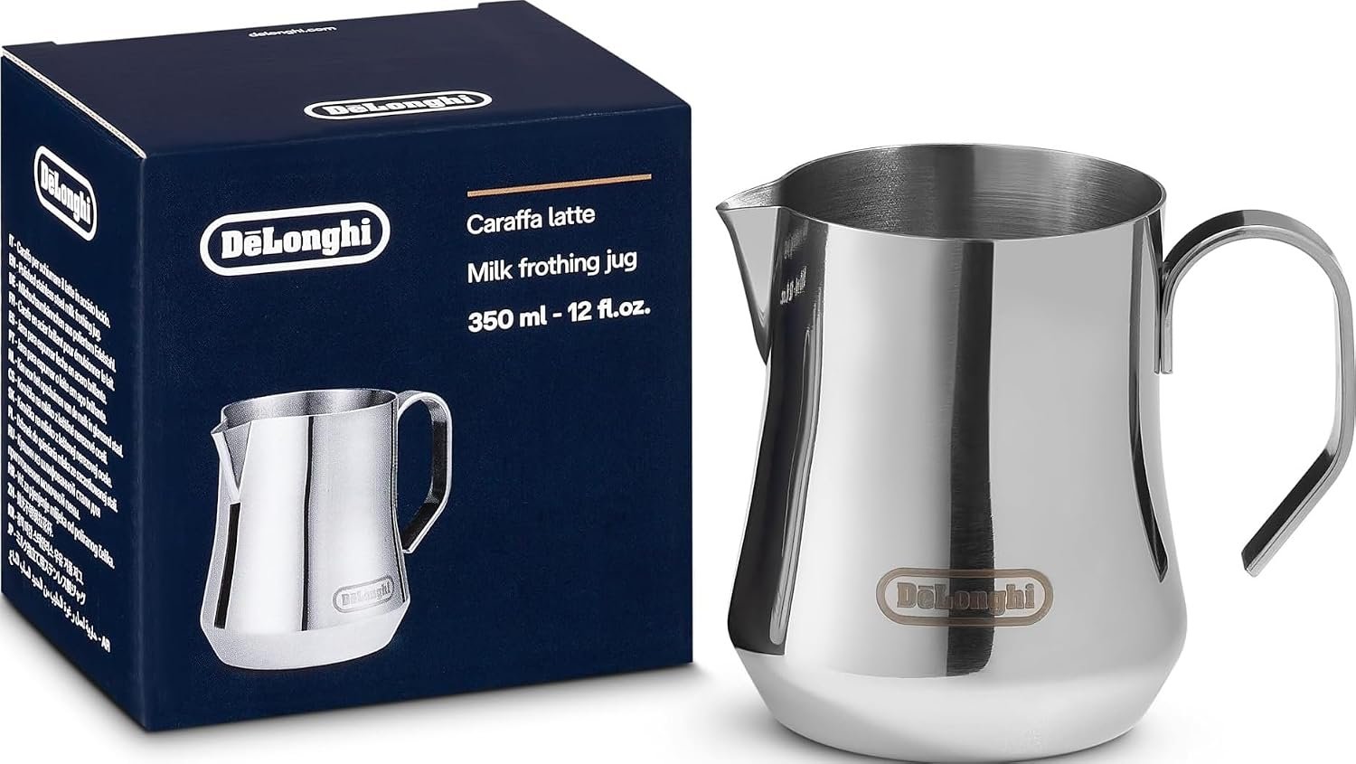 De’Longhi DLSC060 : le pichet à lait inox 350 ml pour cappuccino, latte et latte art à la maison