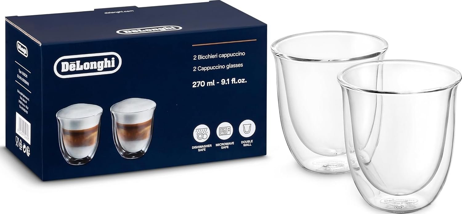 Verres cappuccino double paroi De’Longhi DLSC311 : pour sublimer vos cafés à la maison